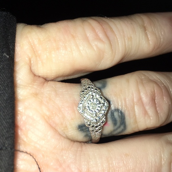 Genuine Diamond Promise Ring - Picture 2 of 3